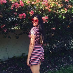 Zara Multi-colored striped romper